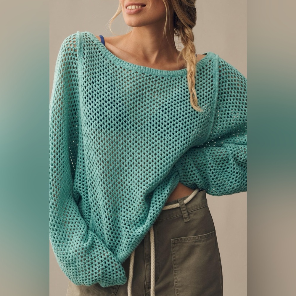 EUC Anthropologie Pilcro open stitch sweater XL